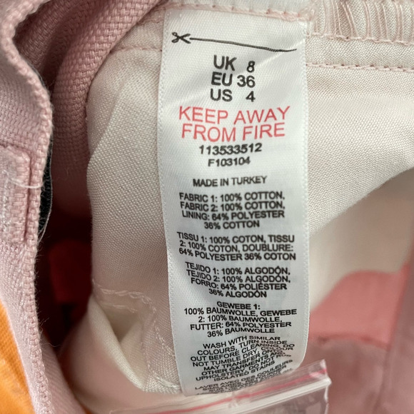 Topshop Jeans Womens 4 Pink Orange Carpenter Straight Leg High Rise Skater Prep - Picture 6 of 9